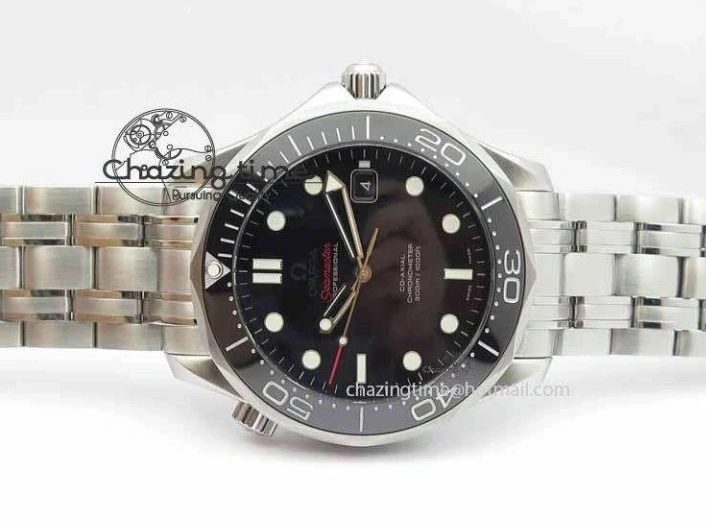 0114 Seamaster 300M SS MK 1:1 Best Edition Black Dial Ceramic Bezel On SS Bracelet A TopPick 8177
